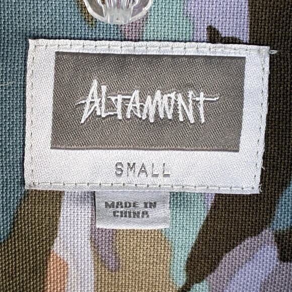 VTG Y2k Altamont Canvas Work Shirt Men S Paint By Number AOP Pastel Camo Skater - Picture 6 of 10